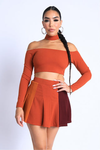 Choker Off-shoulder Top Set Look Up Deals