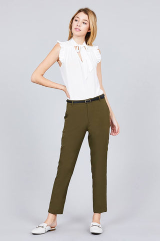 Classic Woven Pants W/belt Look Up Deals