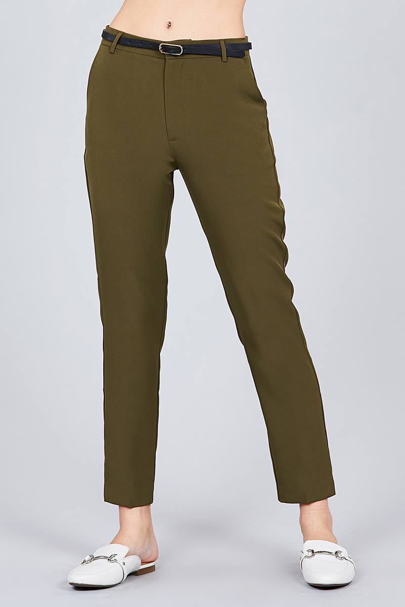 Classic Woven Pants W/belt Look Up Deals