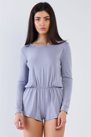 Comfy Tie-back Long Sleeve Romper Look Up Deals