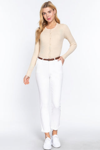 Cotton-span Twill Belted Long Pants Look Up Deals