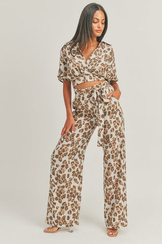 Crop Top Animal Print Set Look Up Deals