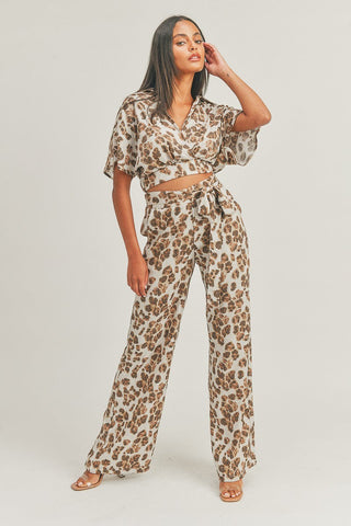 Crop Top Animal Print Set Look Up Deals