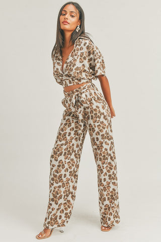 Crop Top Animal Print Set Look Up Deals