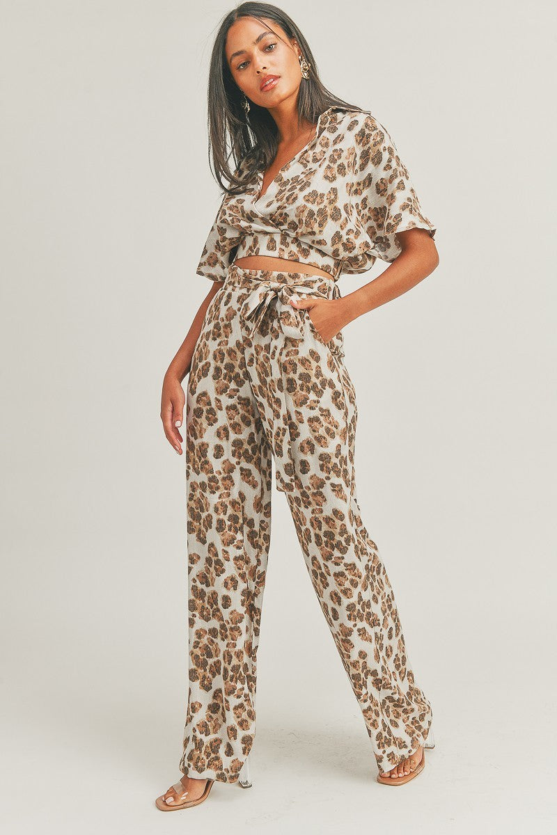 Crop Top Animal Print Set Look Up Deals