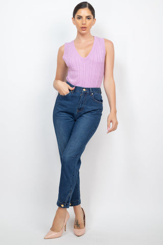 Cuffed-button Mom Jeans Look Up Deals