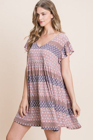 Cute And Flirty Floral Printed Babydoll Mini Dress Look Up Deals