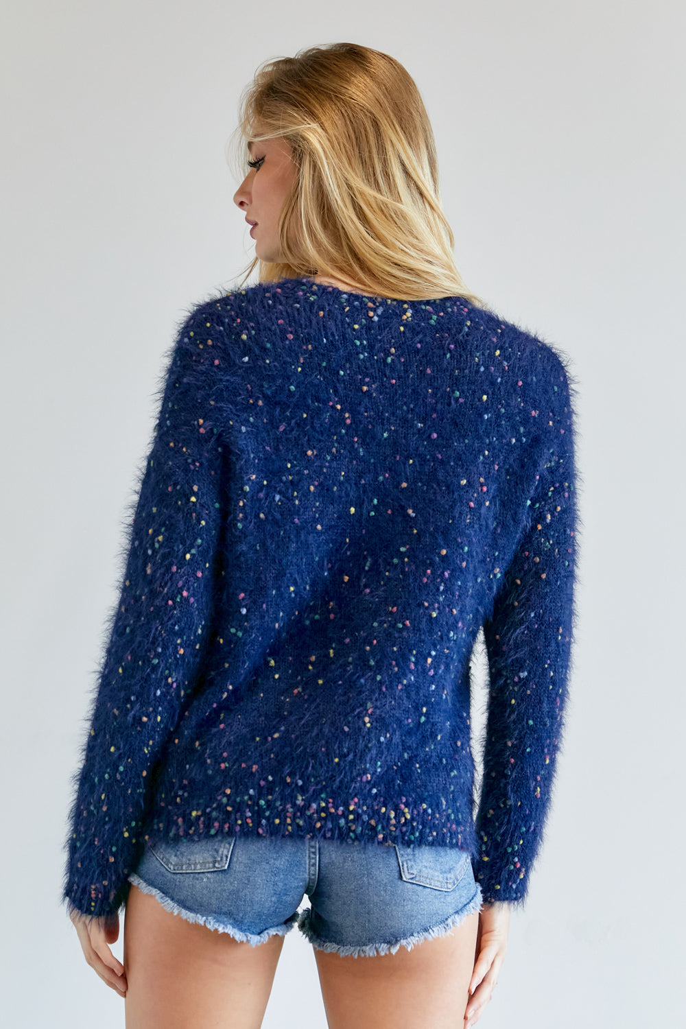 Cute Multi Color Polak Dot Sweater Look Up Deals