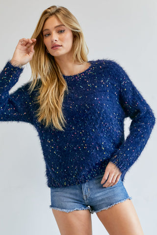 Cute Multi Color Polak Dot Sweater Look Up Deals