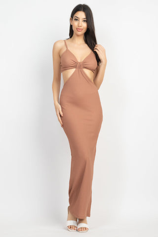 Cutout Back Slit V-neck Maxi Dress Look Up Deals