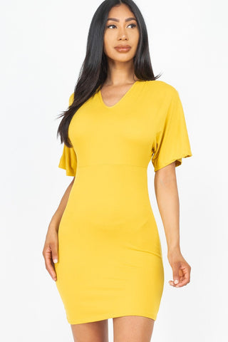 Dolman Sleeves Solid Mini Dress Look Up Deals