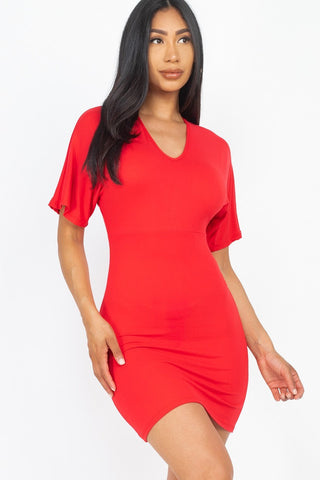 Dolman Sleeves Solid Mini Dress Look Up Deals