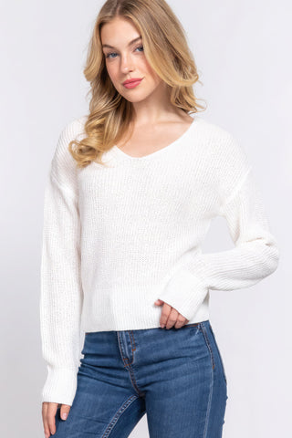 Dolman Slv Strappy Open Back Sweater Look Up Deals