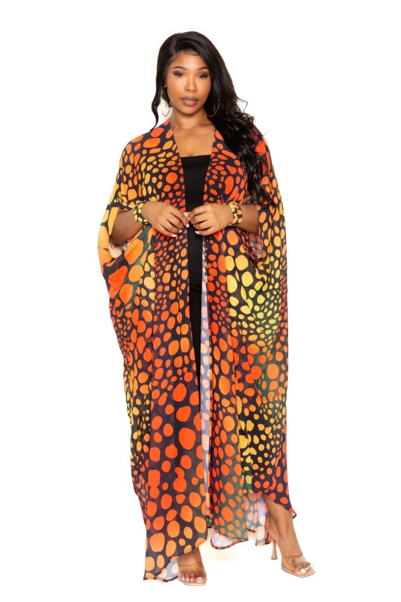 Dot Robe With Wrist Band Look Up Deals