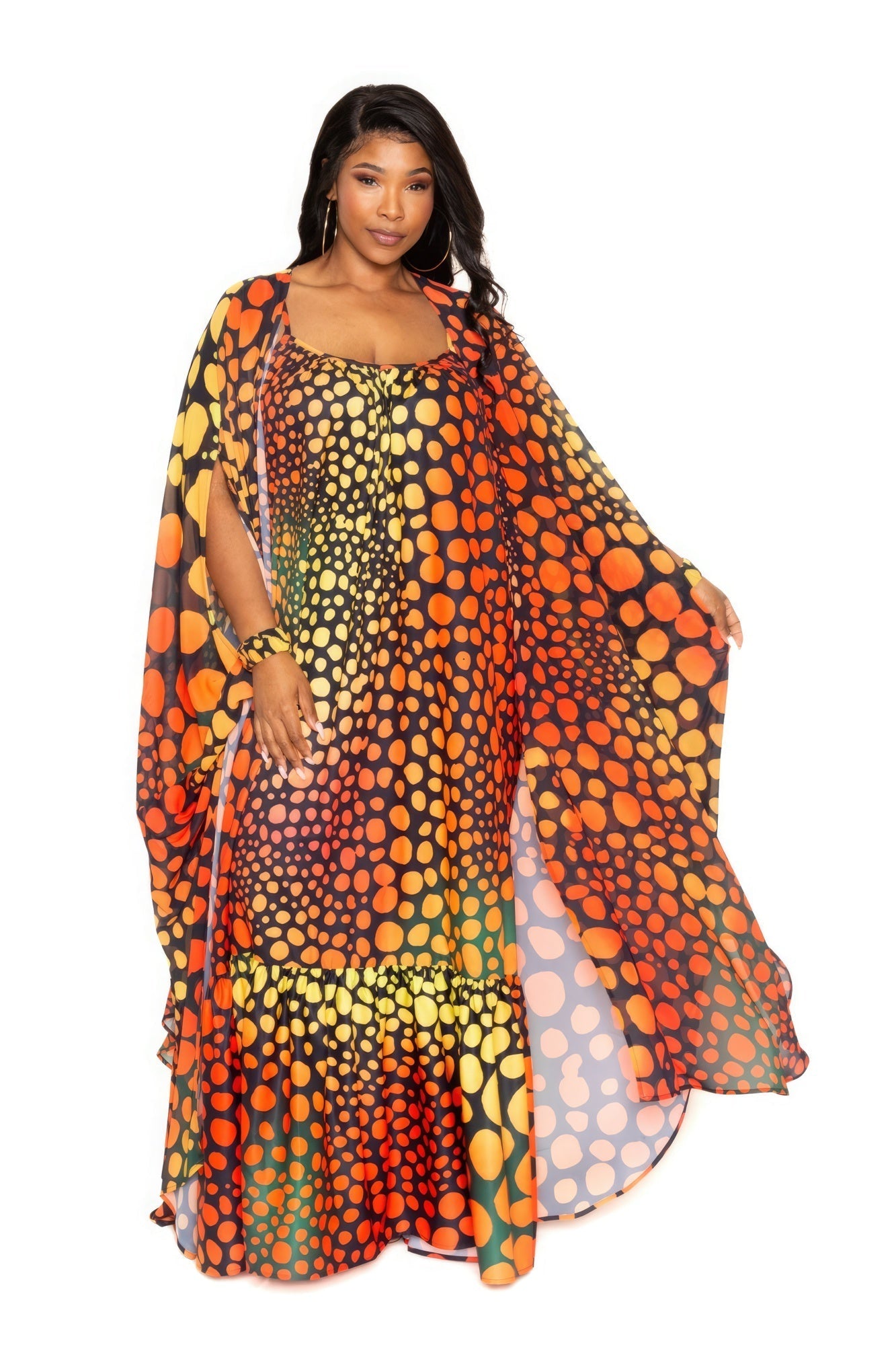 Dot Robe With Wrist Band Look Up Deals