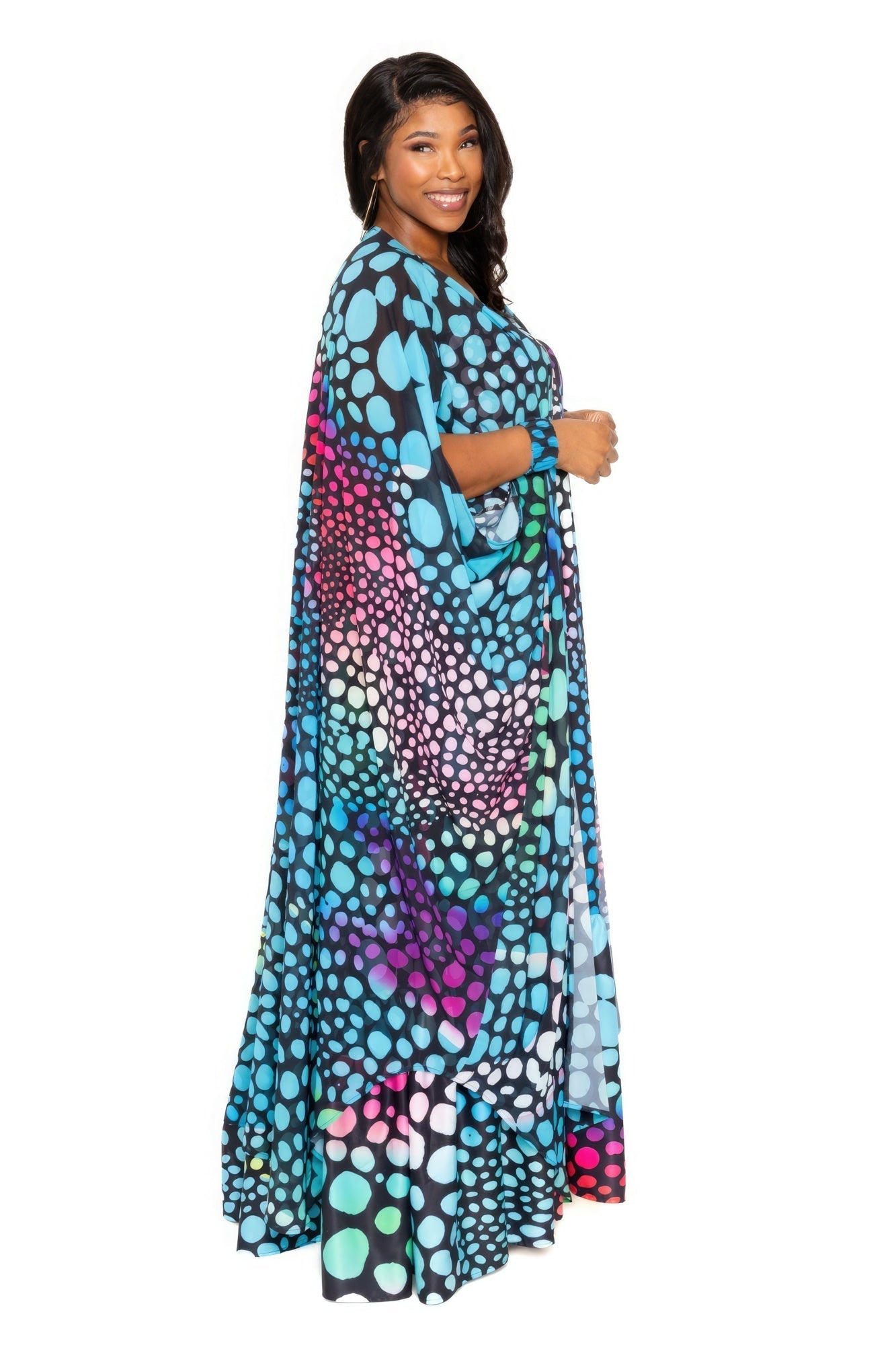 Dot Robe With Wrist Band Look Up Deals