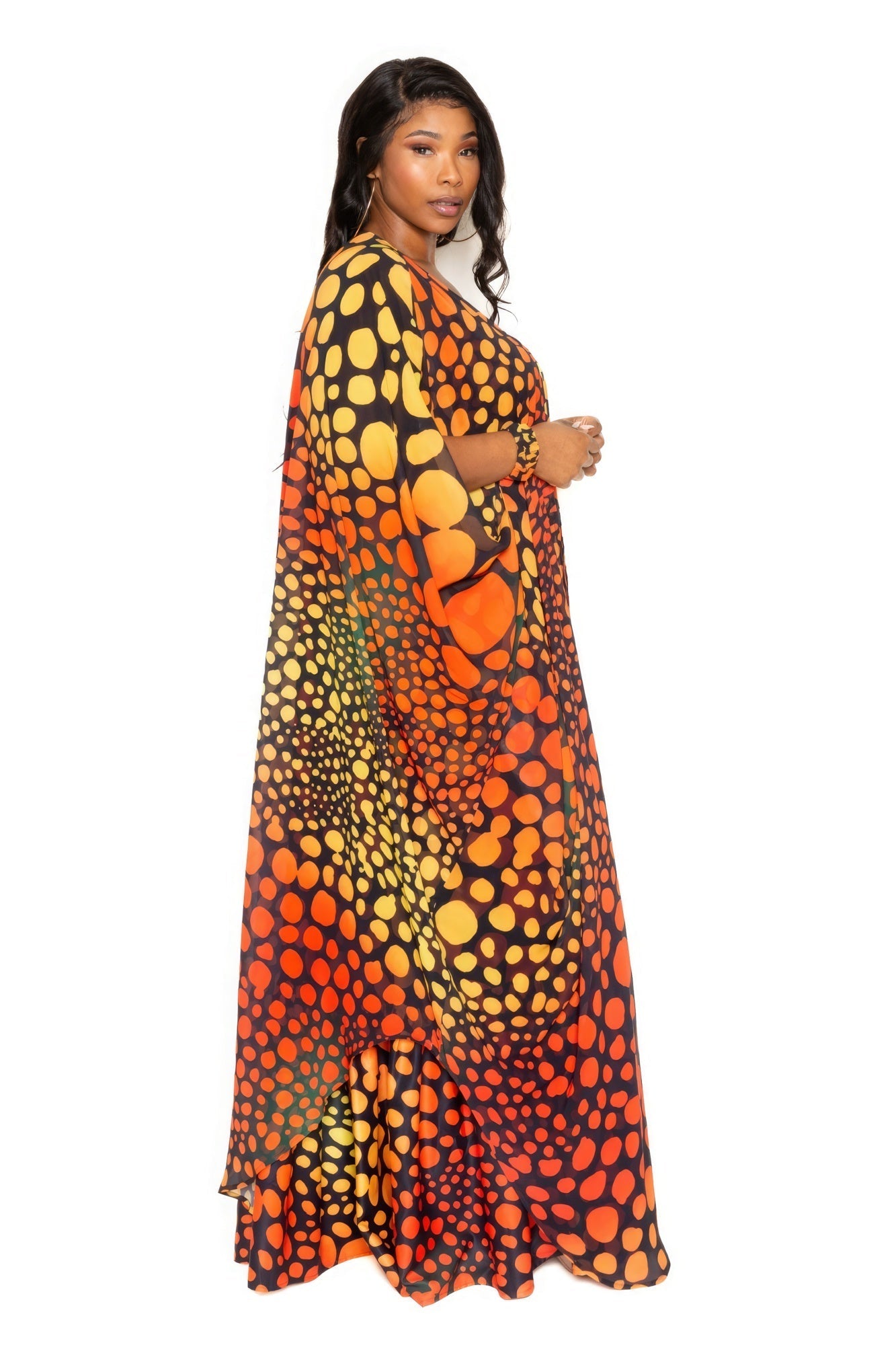 Dot Robe With Wrist Band Look Up Deals