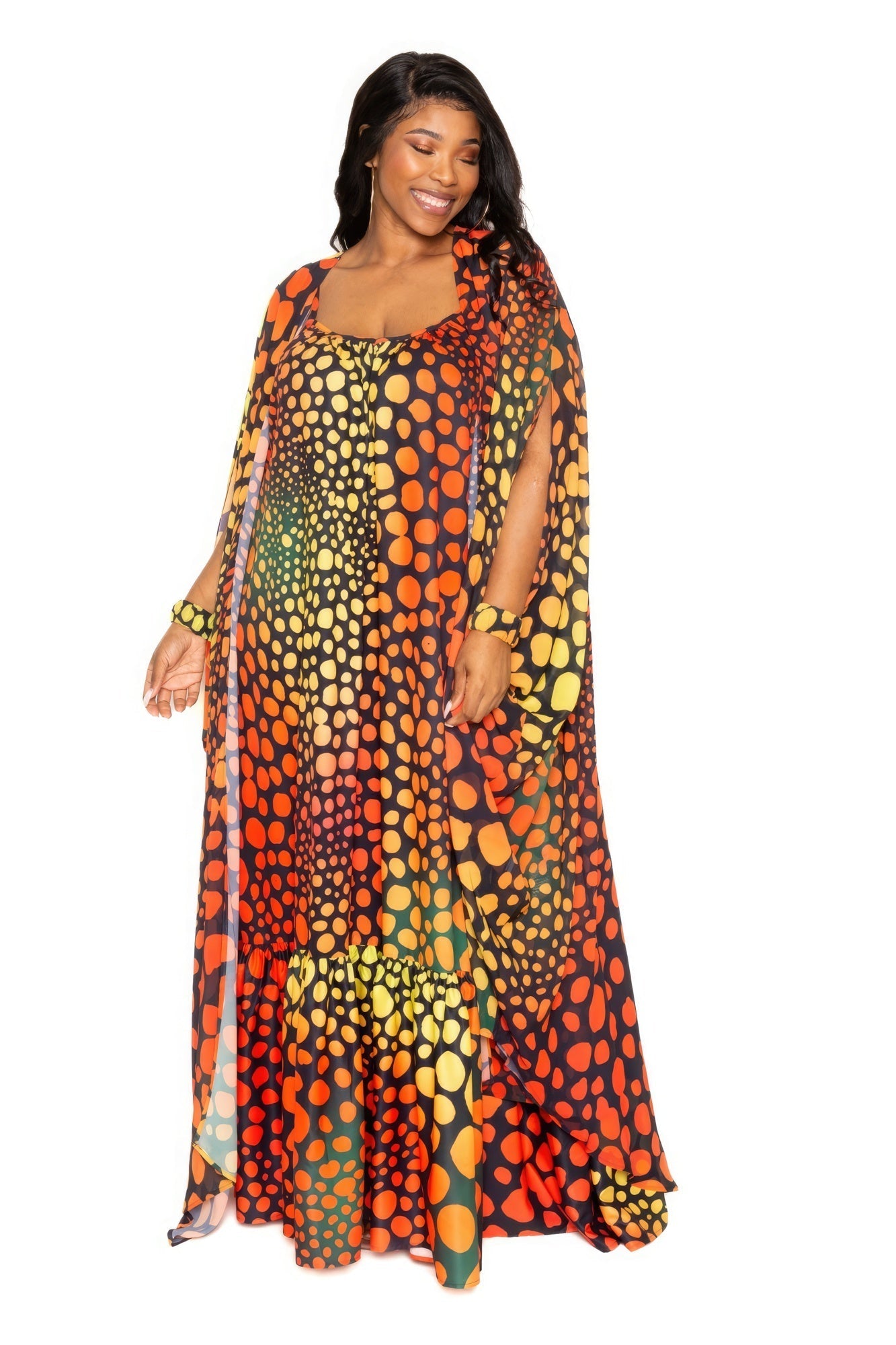 Dot Robe With Wrist Band Look Up Deals