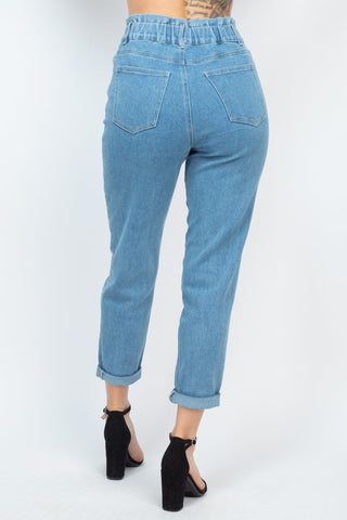 Double Button High-waisted Jeans Look Up Deals