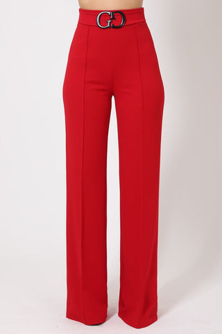 Double Reverse G Buckle Detail Pants Look Up Deals