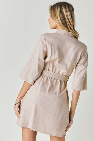 Drop Shoulder With Saist Tie Belted Dress Look Up Deals