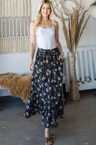 Elastic Waistline Maxi Skirt Look Up Deals