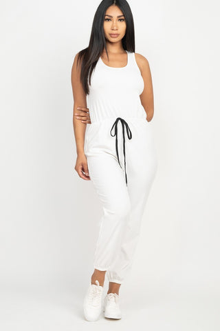 Elasticized Waist Jogger Jumpsuit Look Up Deals