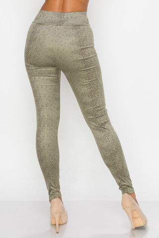 Embossed Snake Print Top And Leggings Set Look Up Deals