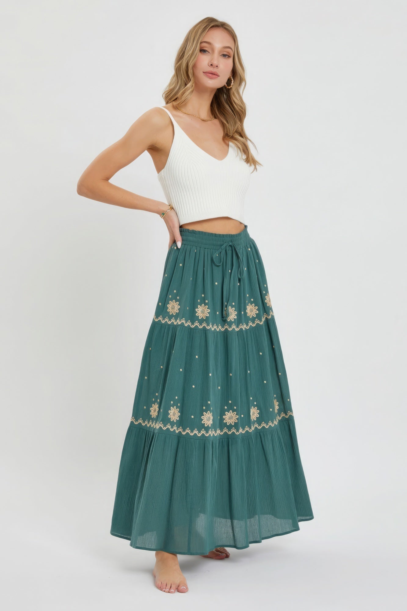 Embroidery Maxi Skirts Look Up Deals