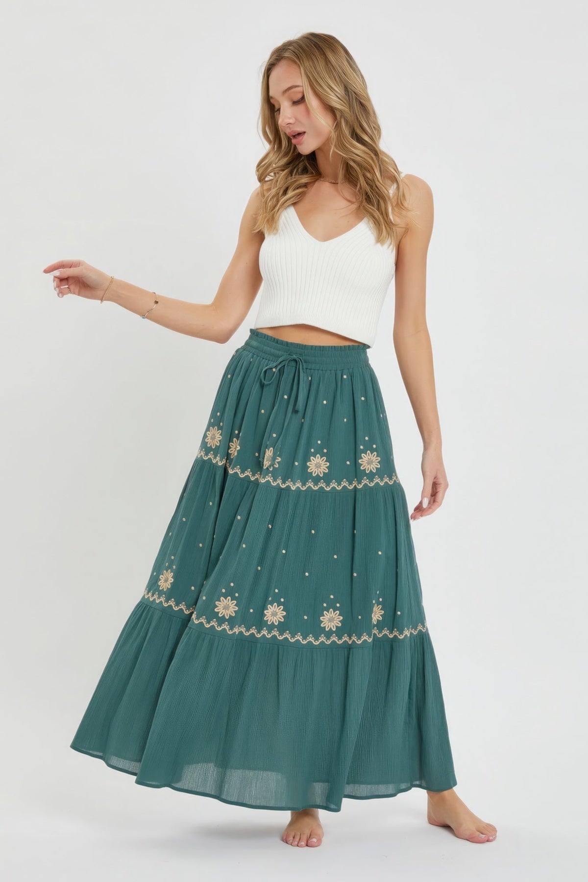 Embroidery Maxi Skirts Look Up Deals