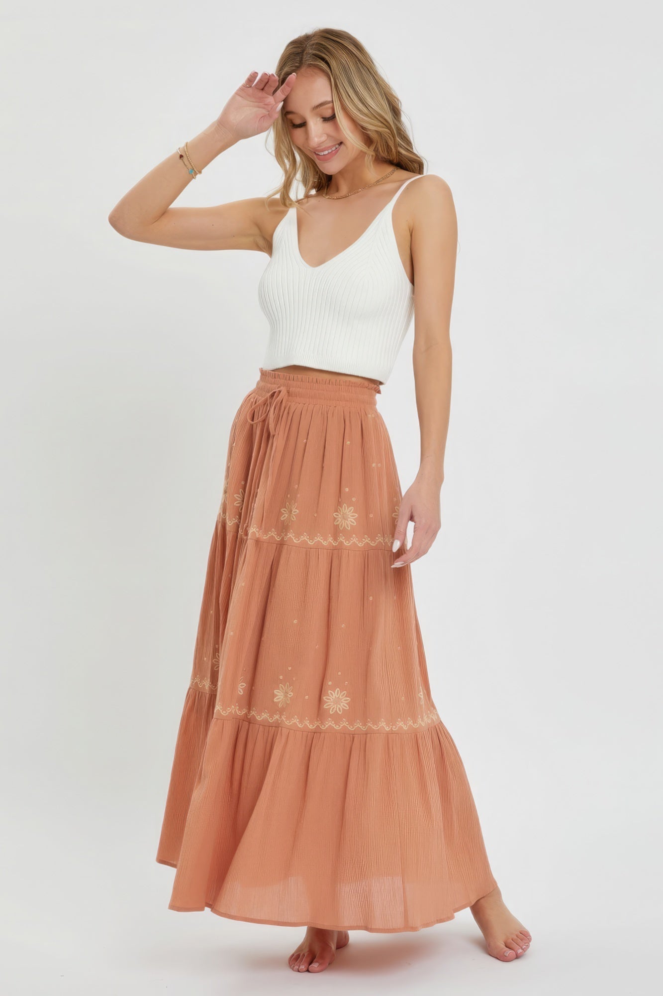 Embroidery Maxi Skirts Look Up Deals