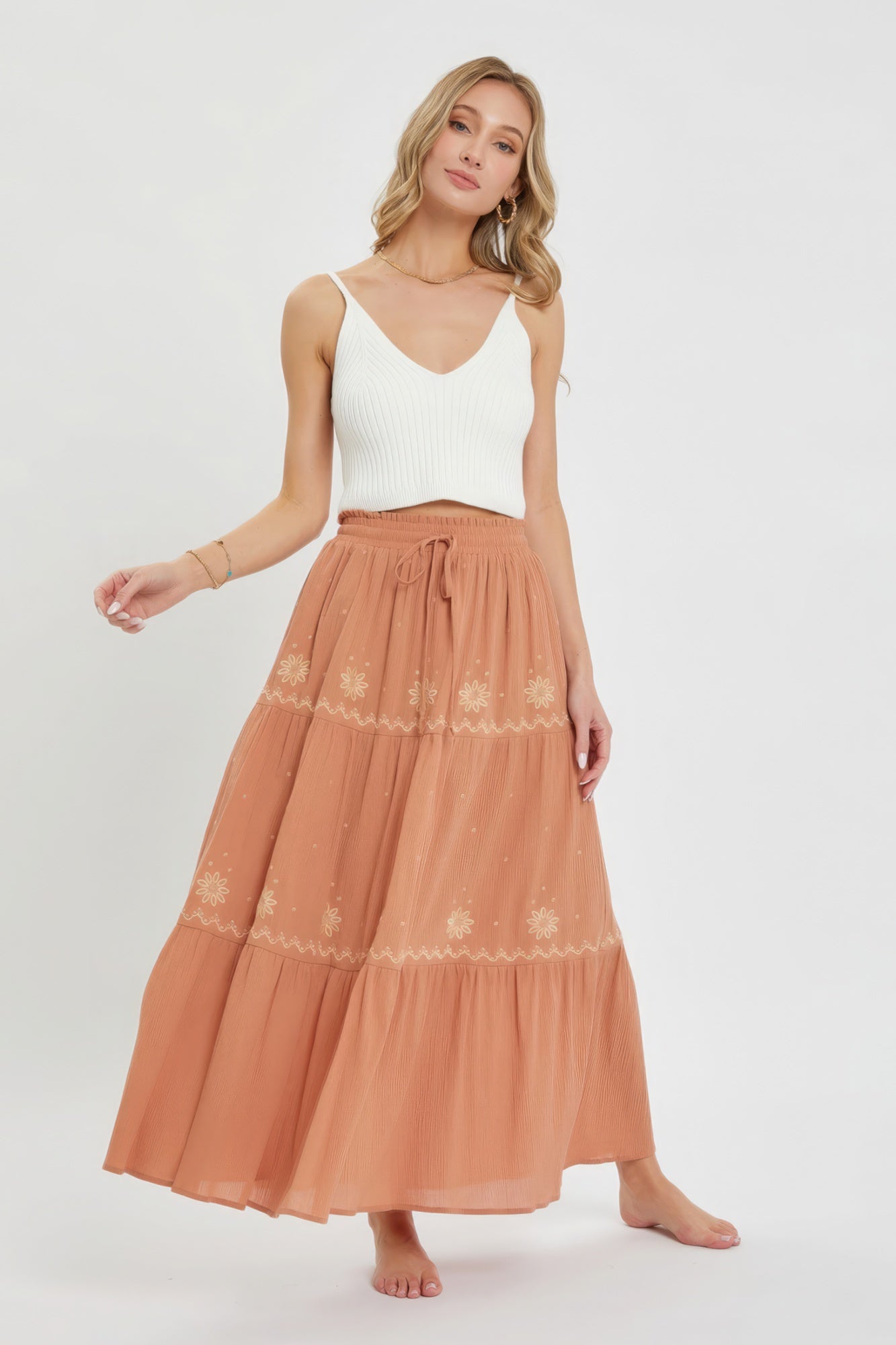 Embroidery Maxi Skirts Look Up Deals