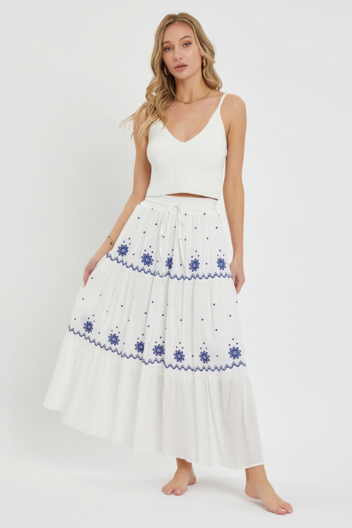 Embroidery Maxi Skirts Look Up Deals