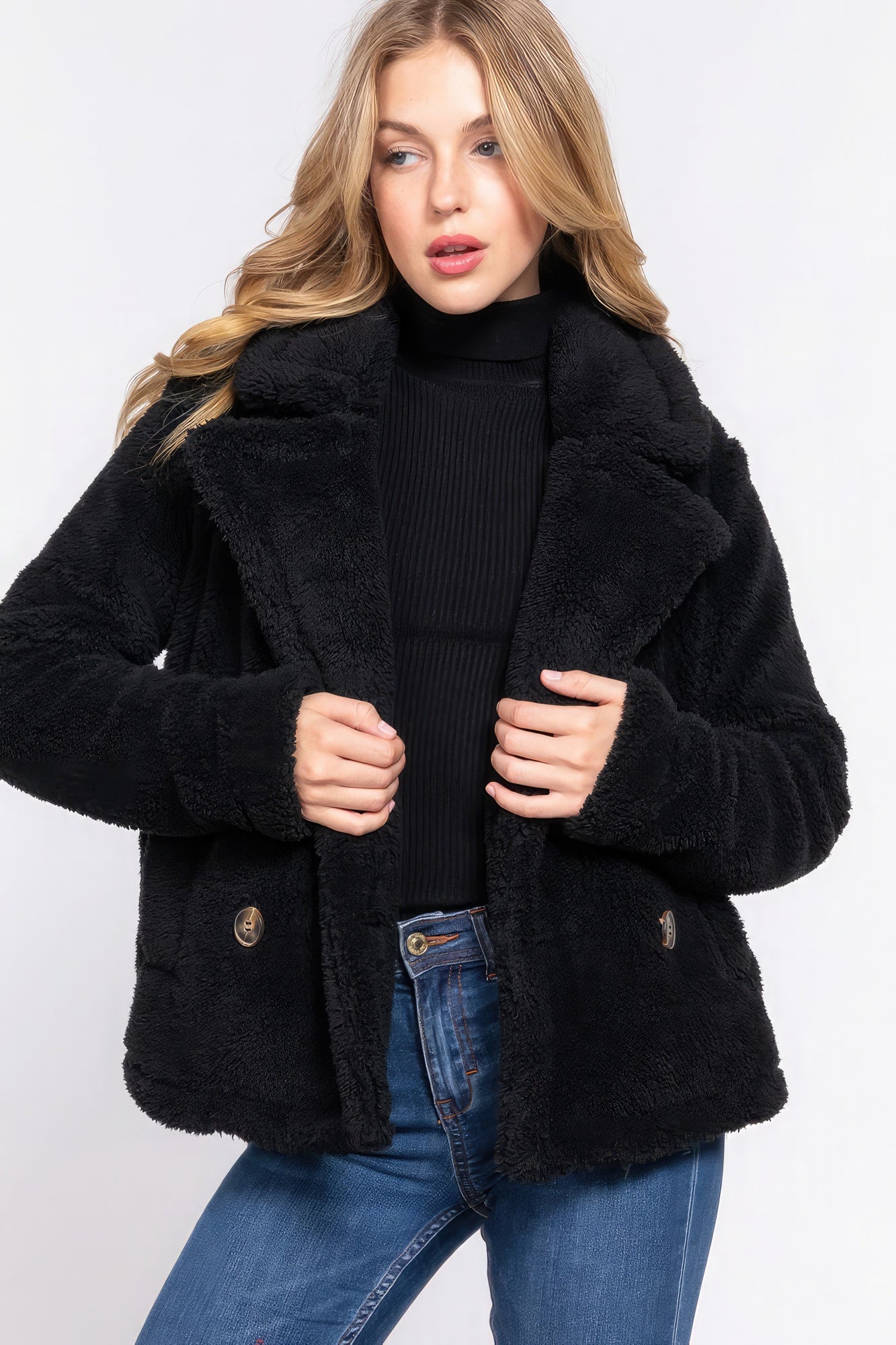 Faux Fur Sherpa Jacket Look Up Deals