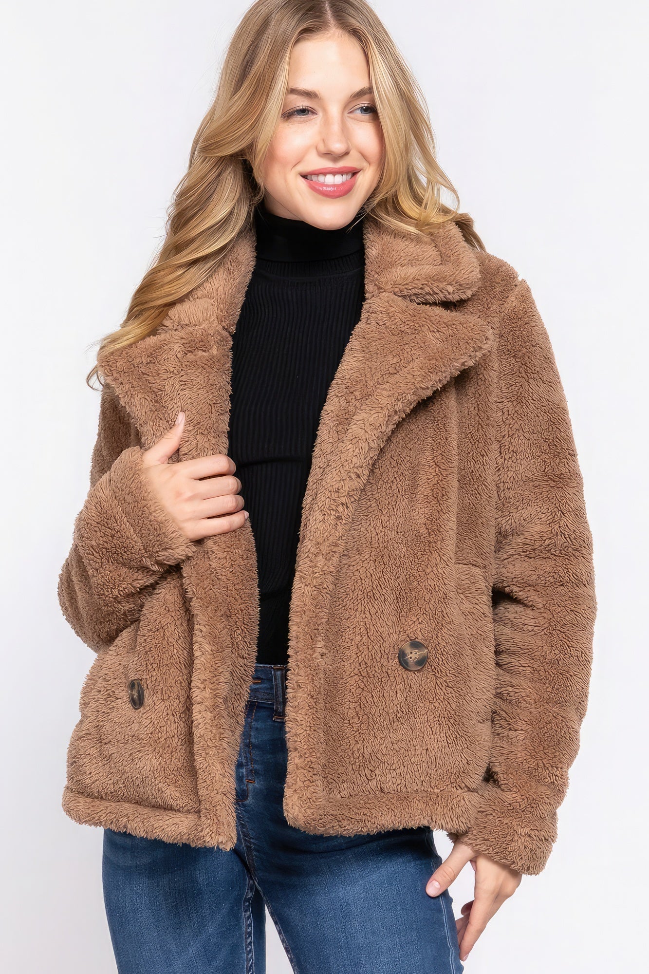 Faux Fur Sherpa Jacket Look Up Deals