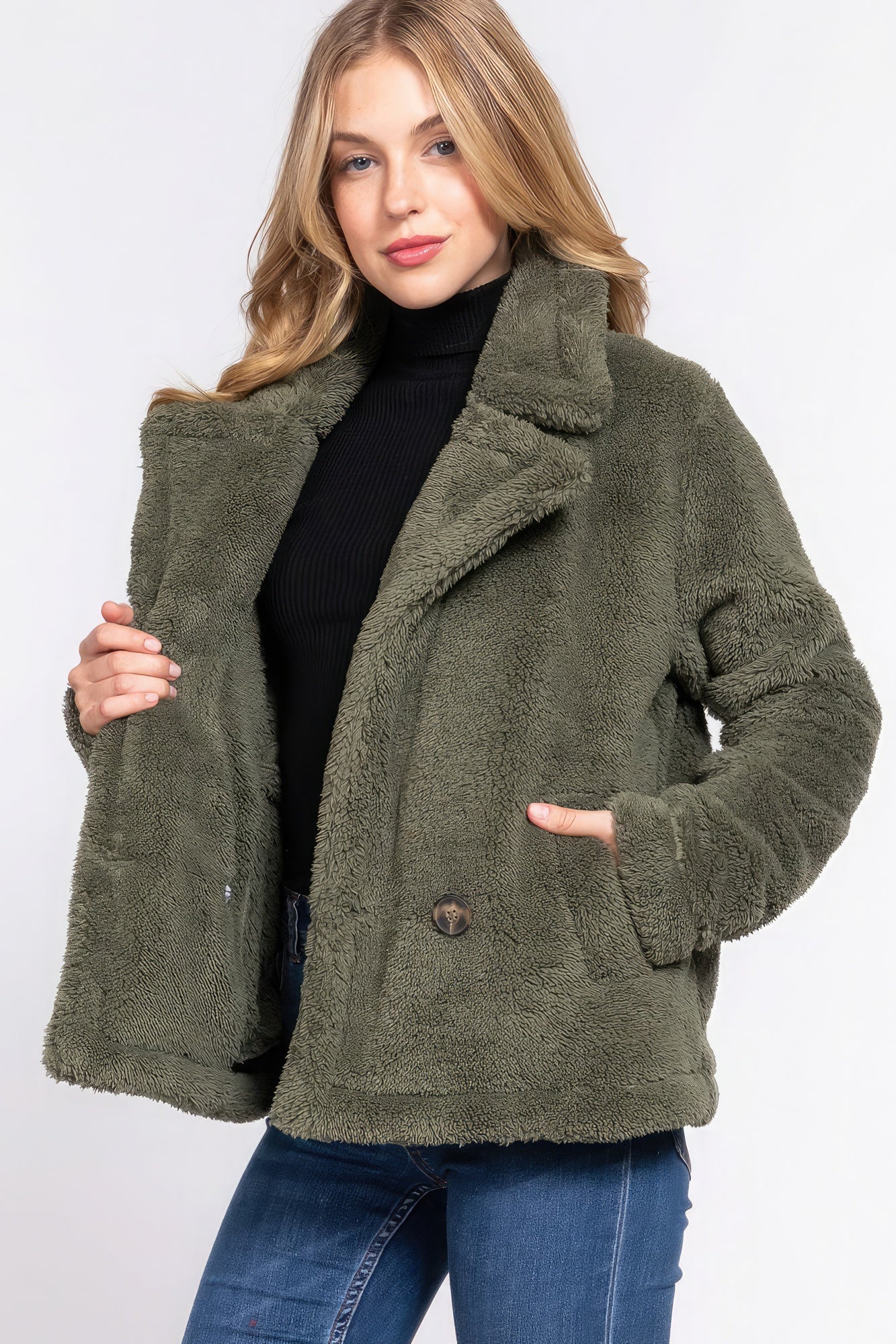 Faux Fur Sherpa Jacket Look Up Deals