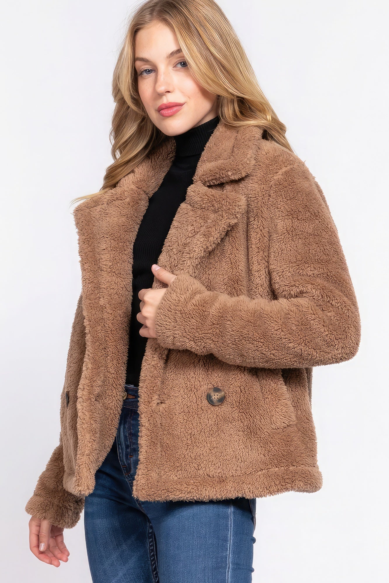 Faux Fur Sherpa Jacket Look Up Deals