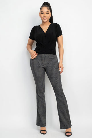 Fitted Flare Leg Plaid Pants Look Up Deals