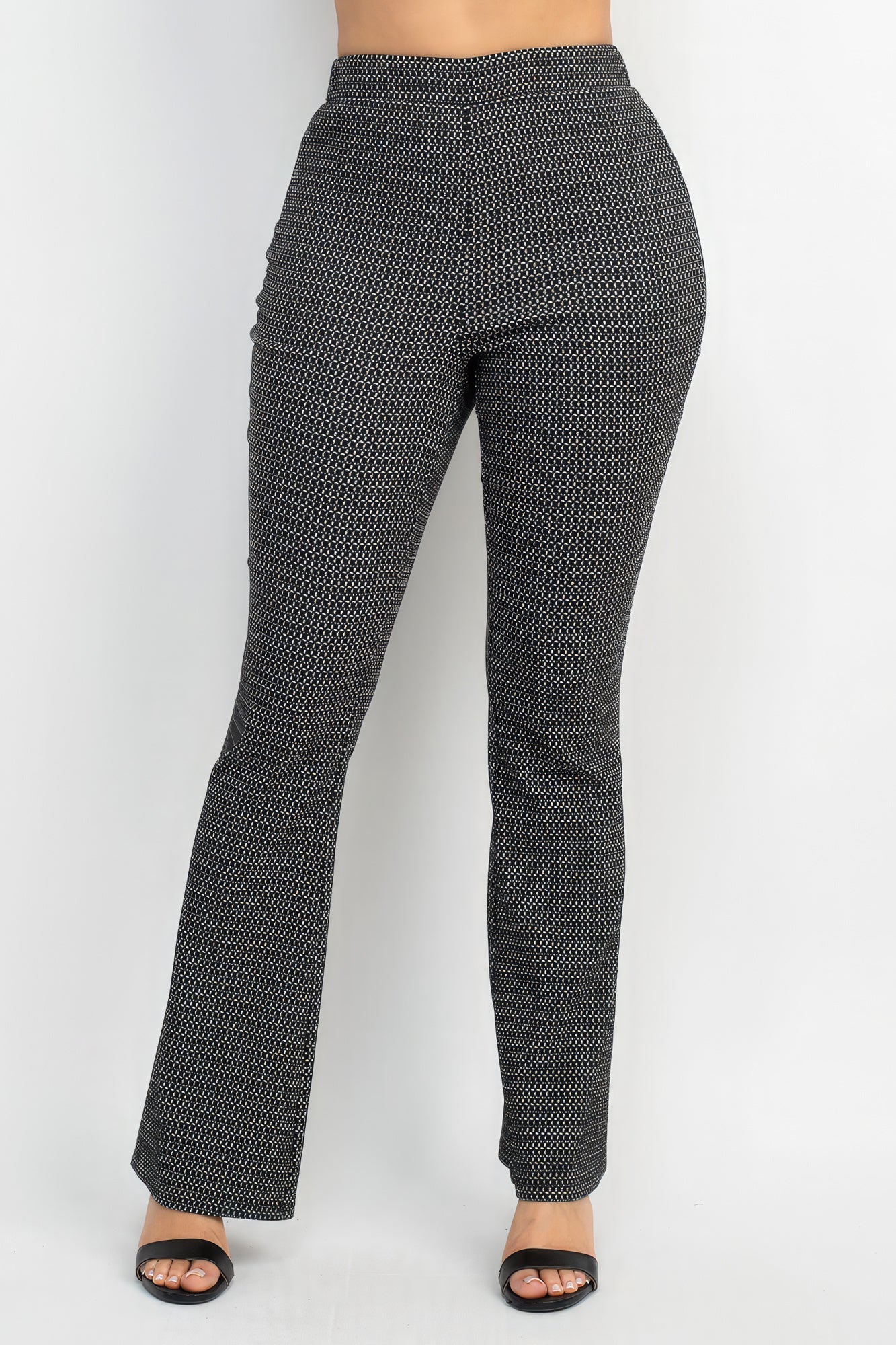 Fitted Flare Leg Plaid Pants Look Up Deals