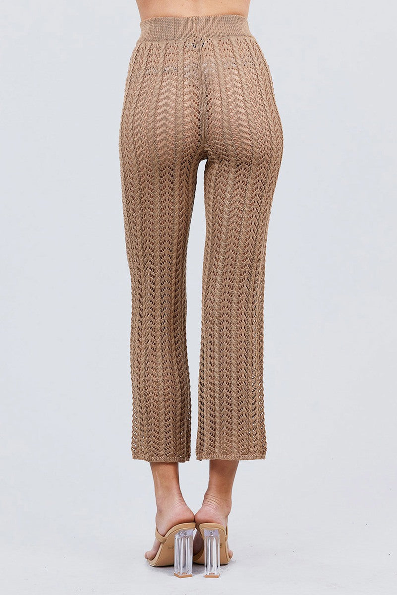 Flare Long Fishnet Sweater Pants Look Up Deals