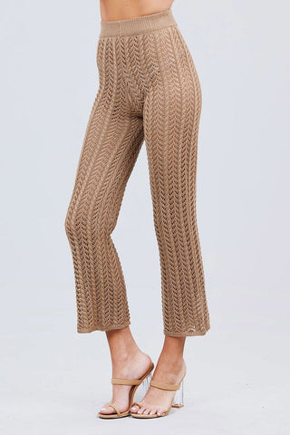 Flare Long Fishnet Sweater Pants Look Up Deals