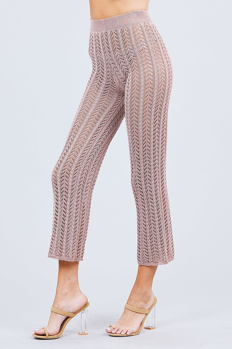 Flare Long Fishnet Sweater Pants Look Up Deals