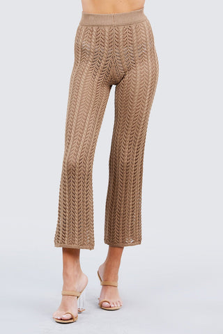 Flare Long Fishnet Sweater Pants Look Up Deals