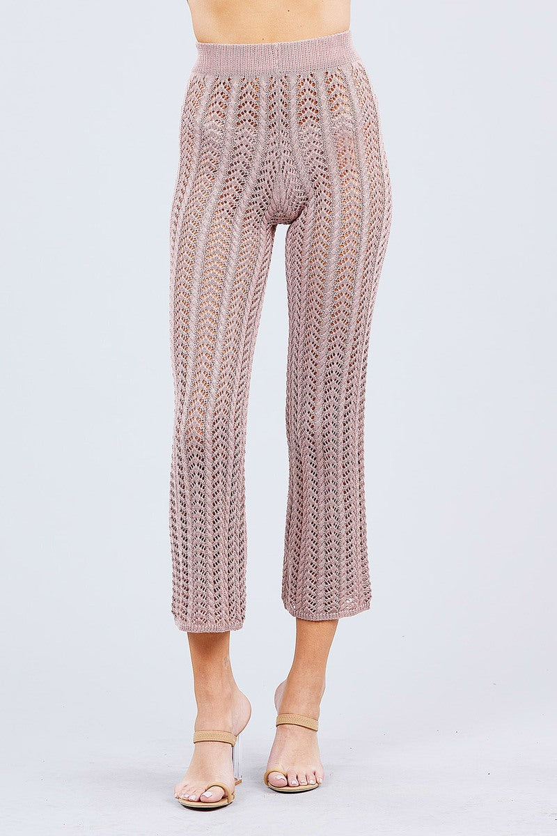 Flare Long Fishnet Sweater Pants Look Up Deals