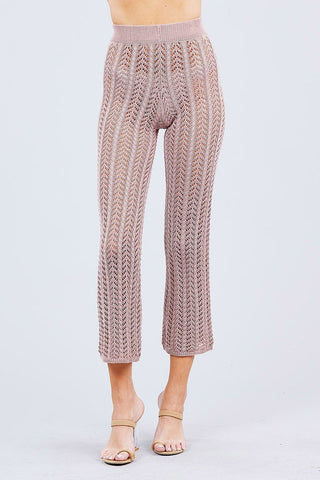 Flare Long Fishnet Sweater Pants Look Up Deals