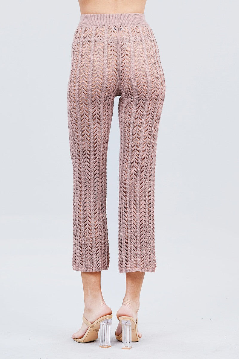 Flare Long Fishnet Sweater Pants Look Up Deals