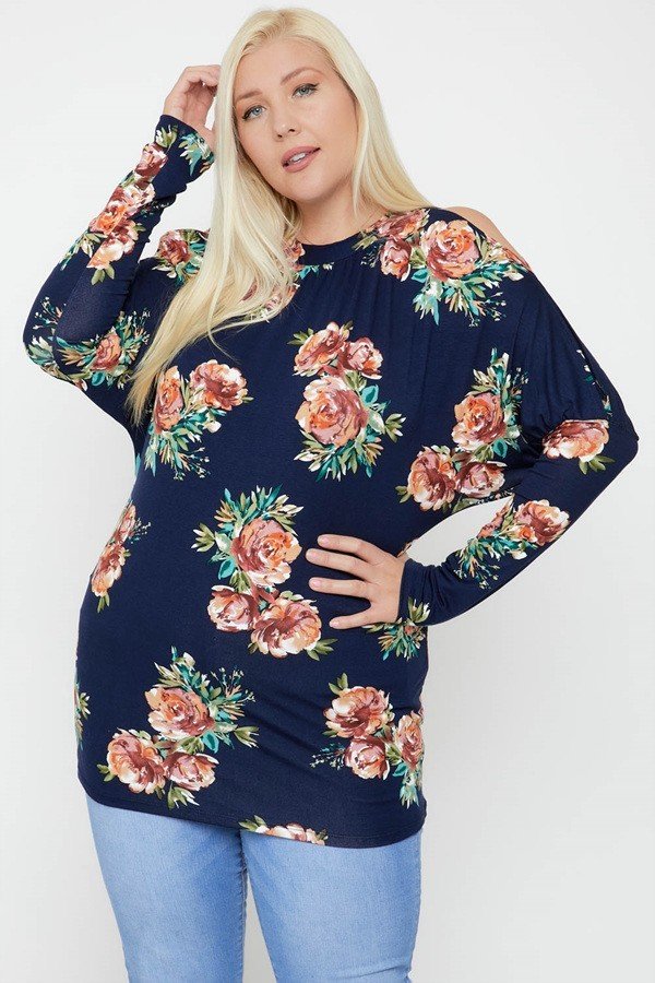 Flattering Cutout Details Floral Print Top Look Up Deals