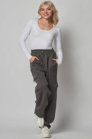 Fleece Lined Cargo Sweat Jogger Pants Look Up Deals