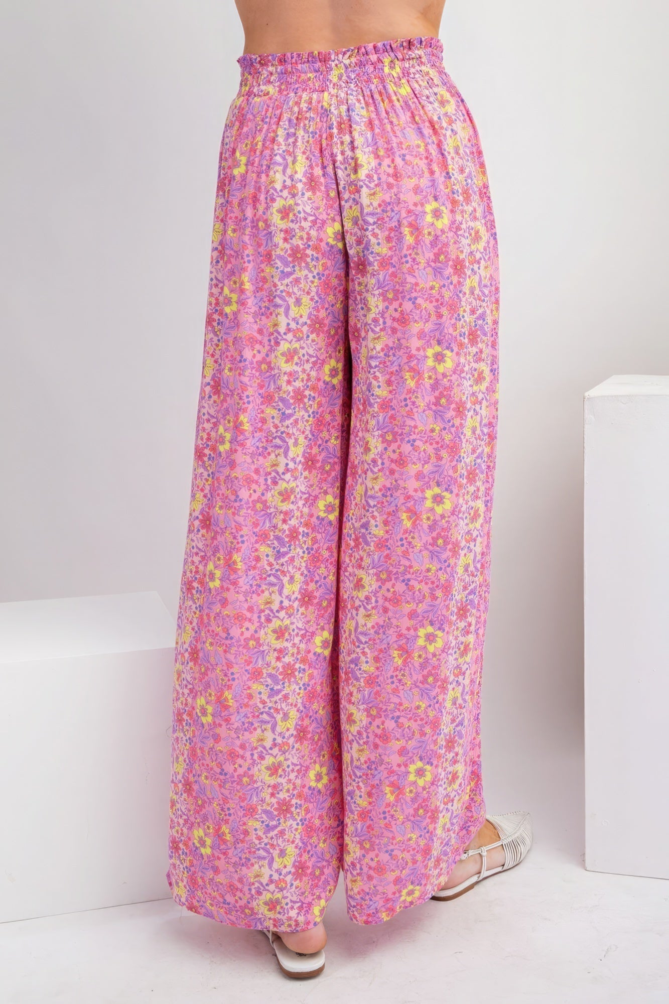 Floral Print Gauze Palazzo Pants Look Up Deals