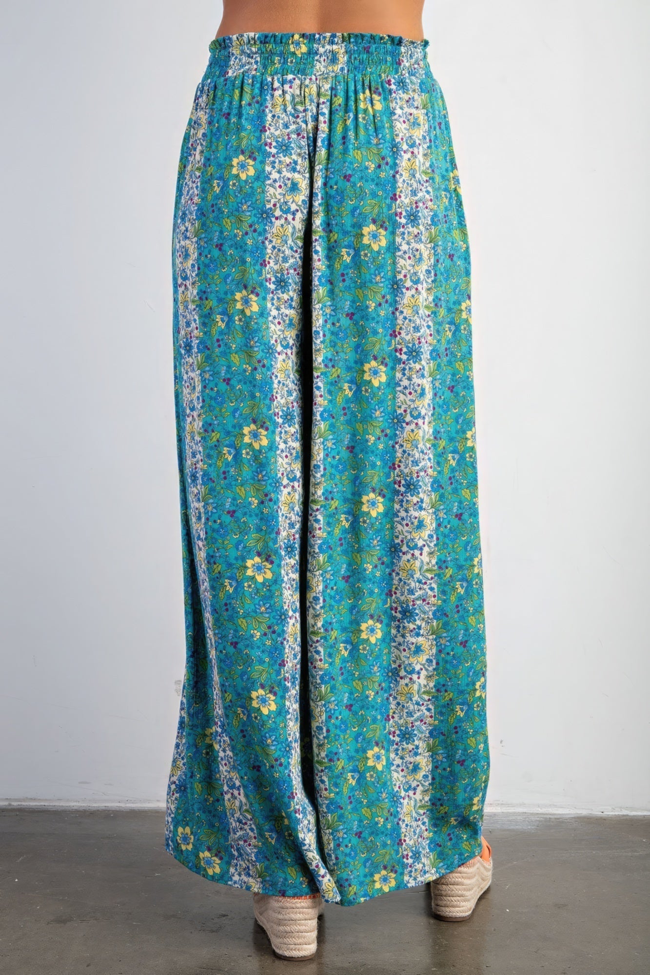 Floral Print Gauze Palazzo Pants Look Up Deals